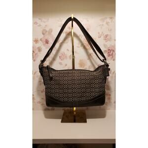 Vintage COACH Soho Signature Black Leather East West Duffle Crossbody Bag #10945